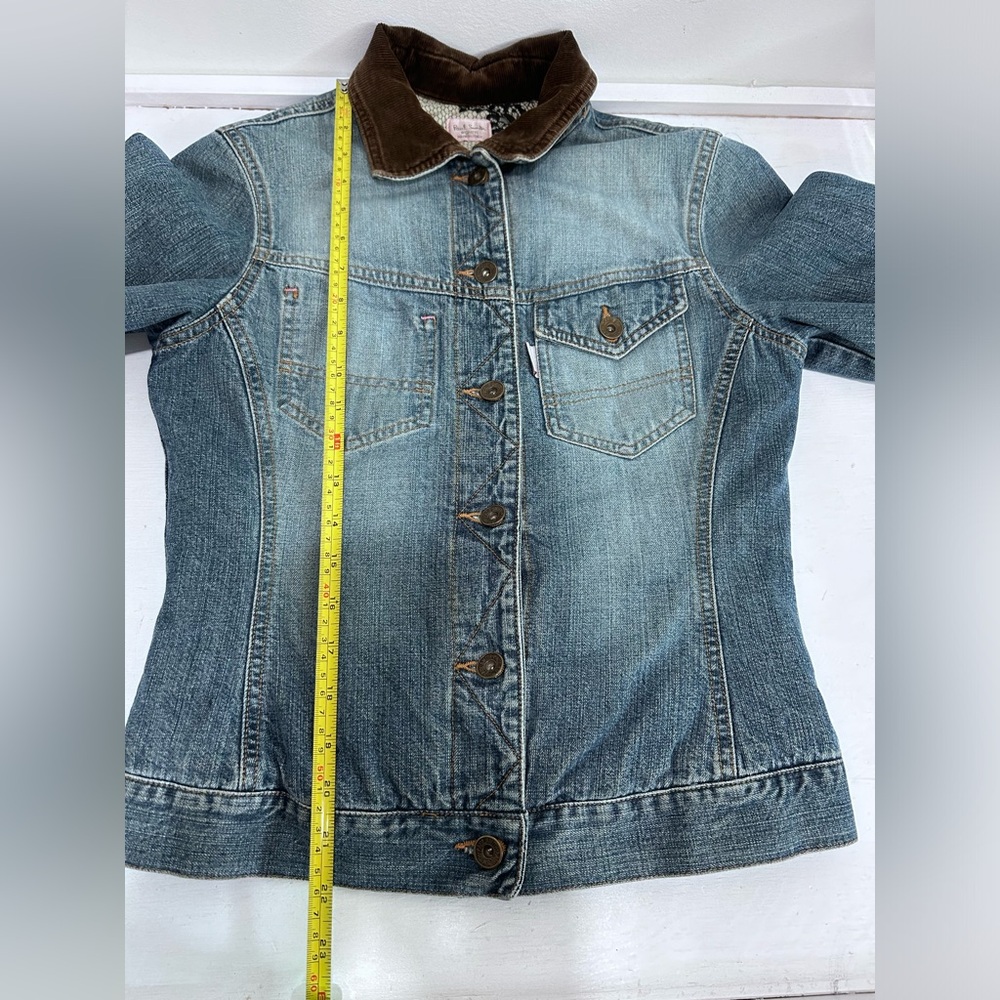 Vintage PAUL SMITH Pink label Denim Jacket Corduroy Collar Quilt Lining Size 42 - Picture 13 of 13